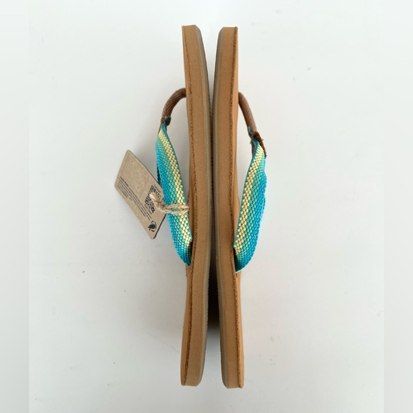 Hari Mari NWT Scouts Breeze Brown Flip Flop Sandals in Aqua Blue Breeze, size 9 - Picture 4 of 11